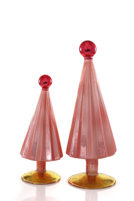 Small Pleated Tree, Pink Red Set of 2