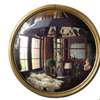 convex bullseye mirror, gold fish-eye wall mirror, Vagabond Vintage mirror, stanton convex mirror medium, round gold accent mirror, vintage style gold mirror, decorative convex mirror, gallery wall mirror gold, small round statement mirror, gold leaf finish wall decor