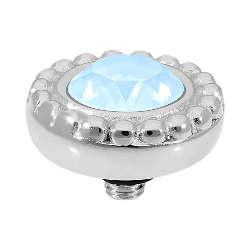 crystal blue ignite ghiarre qudo ilver topper interchangeable jewelry swaqrovski crystal