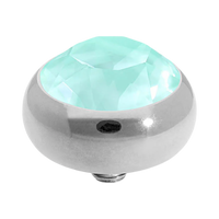 QUDO Sesto silver Green and Golden Collection, interchangeable jewelry, gold crystal topper, green crystal jewelry, golden crystal jewelry, QUDO topper, interchangeable ring topper, stackable jewelry, Swarovski crystal jewelry, luxury fashio