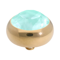 QUDO Sesto Gold, QUDO Green and Golden Collection, interchangeable jewelry, gold crystal topper, green crystal jewelry, golden crystal jewelry, QUDO topper, interchangeable ring topper, stackable jewelry, Swarovski crystal jewelry, luxury fashion jewelry, collectible jewelry, boutique jewelry, interchangeable bracelet topper, colorful crystal jewelry, statement jewelry, QUDO jewelry collection