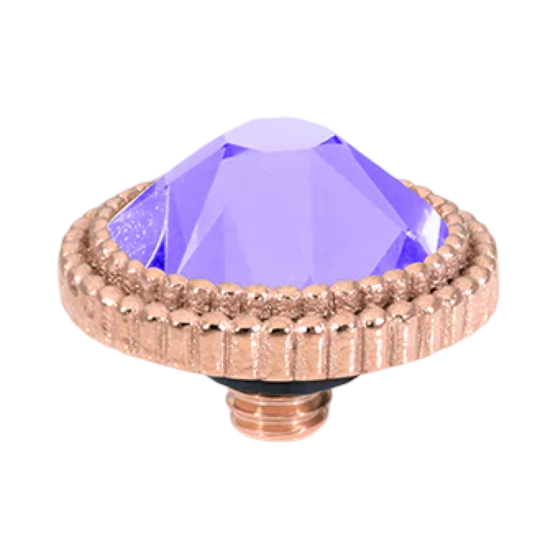 crystal purple ignite rose gold flat fabero qudo swarovski crystal topper