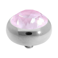 QUDO Sesto Top Silver, Rose Dust Collection, silver crystal topper, dusty rose jewelry, interchangeable jewelry topper, QUDO silver topper, blush crystal jewelry, European crystal jewelry, customizable jewelry, modern crystal jewelry, romantic jewelry, flamingo ignite 