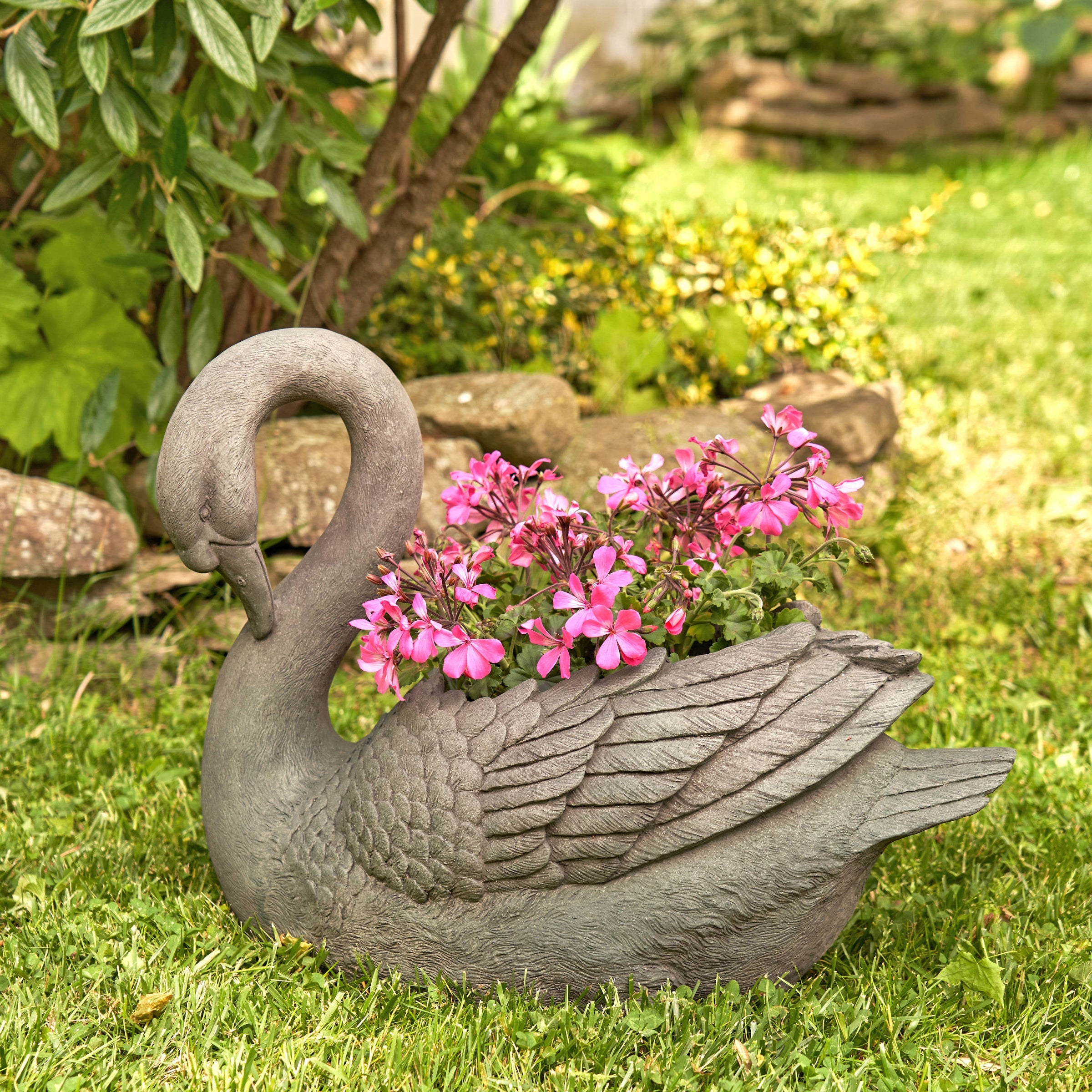 Magnesium Swan Planters "Derek & Odette"- 2 Assorted