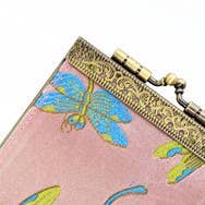 Light Pink Butterfly & Dragonfly Brocade RFID Card Holder