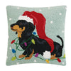 Christmas Dachshund w/Long Hat Hook Pillow