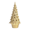 Decorative gold Christmas tree with a white background