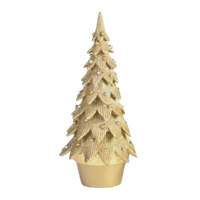 Decorative gold Christmas tree with a white background
