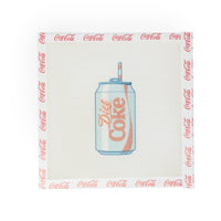 diet coke needlepoint, coca cola licensed needlepoint, soda can needlepoint canvas, pop culture stitch project, handpainted coca cola canvas, diet coke décor gift, licensed needlepoint design, diy coke stitch