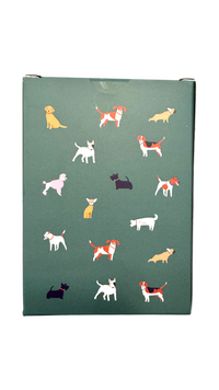 dog themed playing cards, custom dog poker deck, DesignWorks Ink dog cards, gold foil card deck, playing cards for dog lovers, cute dog card game set, unique poker cards, giftable playing card set, fun dog lover gift, stylish 52 card deck