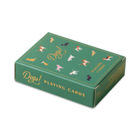 dog themed playing cards, custom dog poker deck, DesignWorks Ink dog cards, gold foil card deck, playing cards for dog lovers, cute dog card game set, unique poker cards, giftable playing card set, fun dog lover gift, stylish 52 card deck
