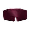 Maroon sleep mask with 'Drowsy' branding on a white background