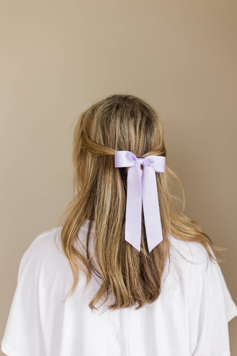 Grace & Grandeur Florence Satin Bow: Lavender