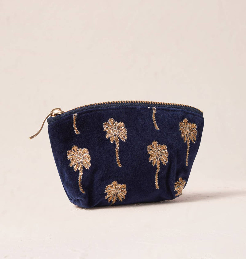 Elizabeth Scarlett London - Gold Palm Coin Purse: Navy