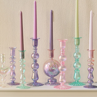 Colorful Egyptian Revival Candlesticks: Small Bone Pink