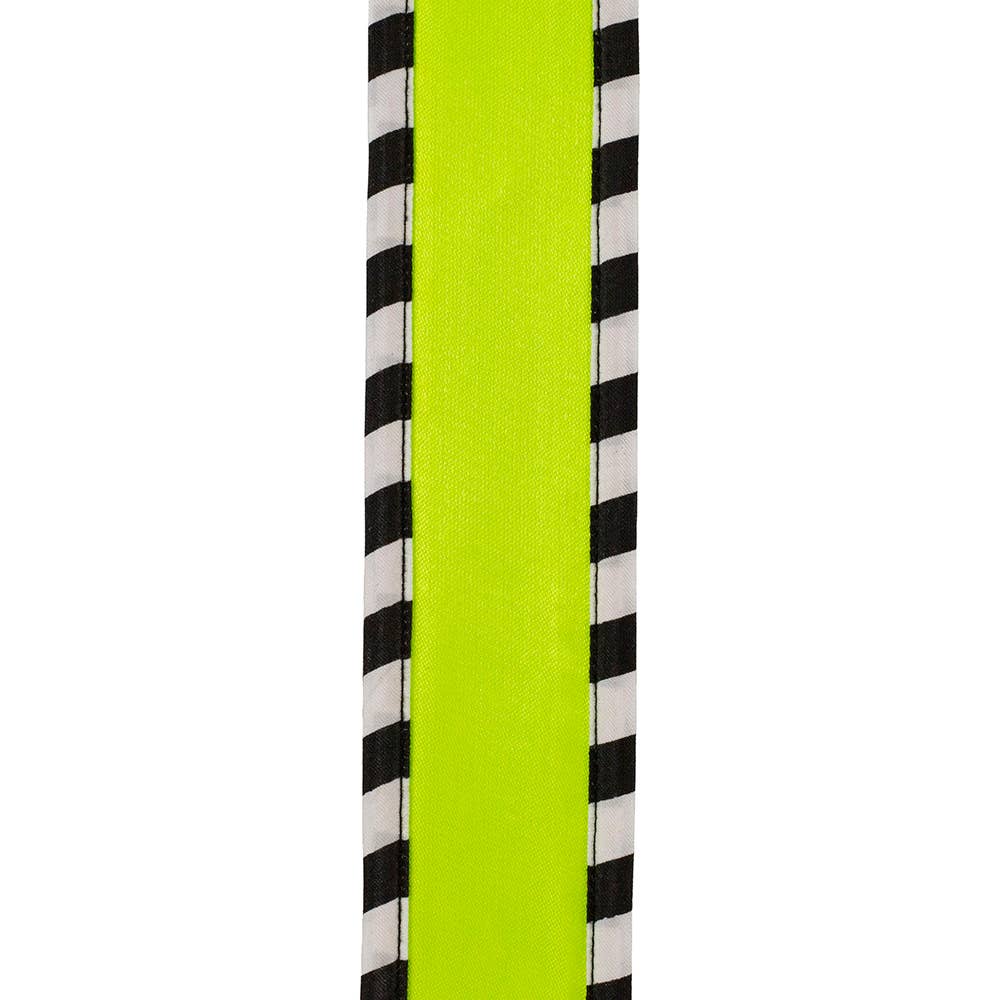 Ticking Wrapped Edge Satin, Citrus, 1-1/2 In, 10 Yards