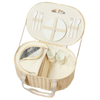 eco-friendly picnic basket, sustainable picnic set, reusable picnic set with plates and cups, basket with insulated compartment, vegetable-based plastic picnicware, stylish picnic basket, 37L picnic hamper, portable picnic set, dishwasher safe picnic basket, outdoor entertaining essentials