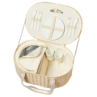 eco-friendly picnic basket, sustainable picnic set, reusable picnic set with plates and cups, basket with insulated compartment, vegetable-based plastic picnicware, stylish picnic basket, 37L picnic hamper, portable picnic set, dishwasher safe picnic basket, outdoor entertaining essentials