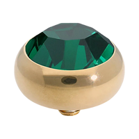 QUDO Sesto Gold, QUDO Green and Golden Collection, interchangeable jewelry, gold crystal topper, green crystal jewelry, golden crystal jewelry, QUDO topper, interchangeable ring topper, stackable jewelry, Swarovski crystal jewelry, luxury fashion jewelry, collectible jewelry, boutique jewelry, interchangeable bracelet topper, colorful crystal jewelry, statement jewelry, QUDO jewelry collection