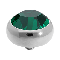 QUDO Sesto silver Green and Golden Collection, interchangeable jewelry, gold crystal topper, green crystal jewelry, golden crystal jewelry, QUDO topper, interchangeable ring topper, stackable jewelry, Swarovski crystal jewelry, luxury fashio