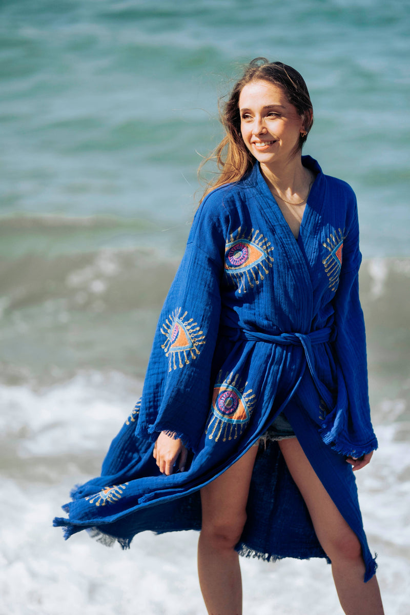 Blue Evil Eye Robe : Blue