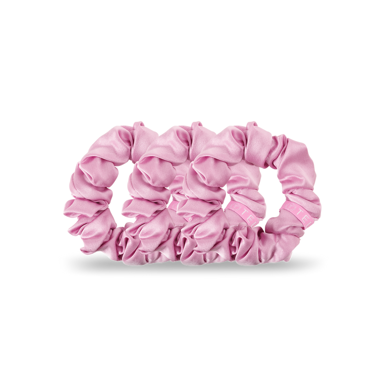 Set of 3 Pink Satin/Silk Scrunchies Largr