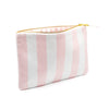 Pink Stripe Terry Flat Pouch - Large