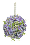 Hydrangea Orb With String, 6", Purple/green