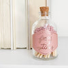 fancy matches, dusty rose match jar, custom colored matches, corked glass jar, match-striker, decorative match jar, home decor, luxury matches, elegant match jar, gift idea, match jar with striker, unique match jar, 