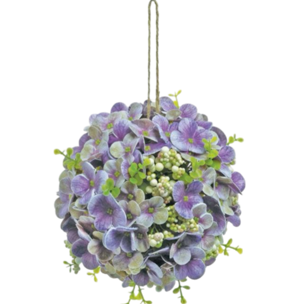 faux purple lavender hydrangea ball real touch flower