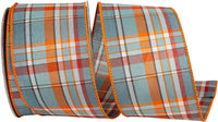 February Plaid Wired Edge Ribbon, Slate, 2-1/2 In, 10 Yards