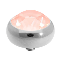 QUDO Sesto Top Silver, Rose Dust Collection, silver crystal topper, dusty rose jewelry, interchangeable jewelry topper, QUDO silver topper, blush crystal jewelry, European crystal jewelry, customizable jewelry, modern crystal jewelry, romantic jewelry, flamingo ignite 