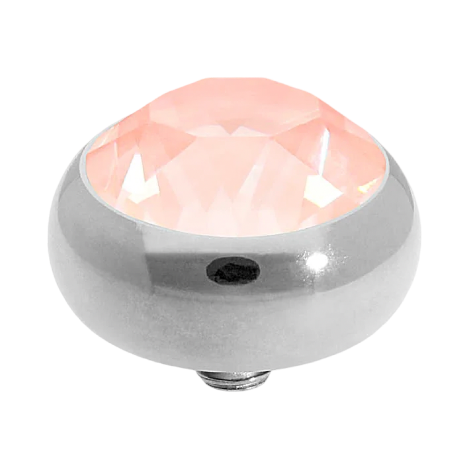 QUDO Sesto Top Silver, Rose Dust Collection, silver crystal topper, dusty rose jewelry, interchangeable jewelry topper, QUDO silver topper, blush crystal jewelry, European crystal jewelry, customizable jewelry, modern crystal jewelry, romantic jewelry, flamingo ignite 