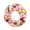 flocked pink christmas wreath