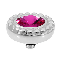 fuchsia qudo crystal rose ghiare silver topper swarovski 