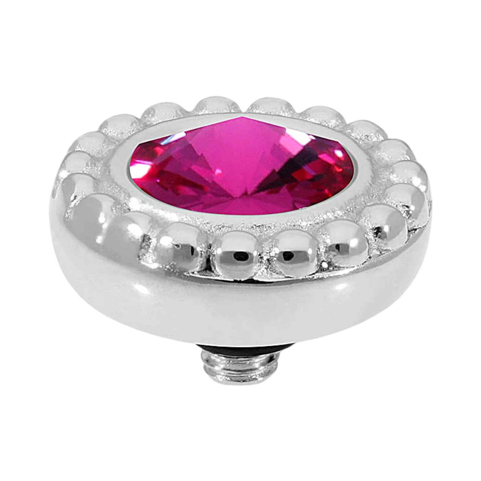 fuchsia qudo crystal rose ghiare silver topper swarovski 