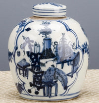 Blue and White Porcelain Ginger Jar