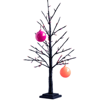 glitterville halloween black led pink orange tree