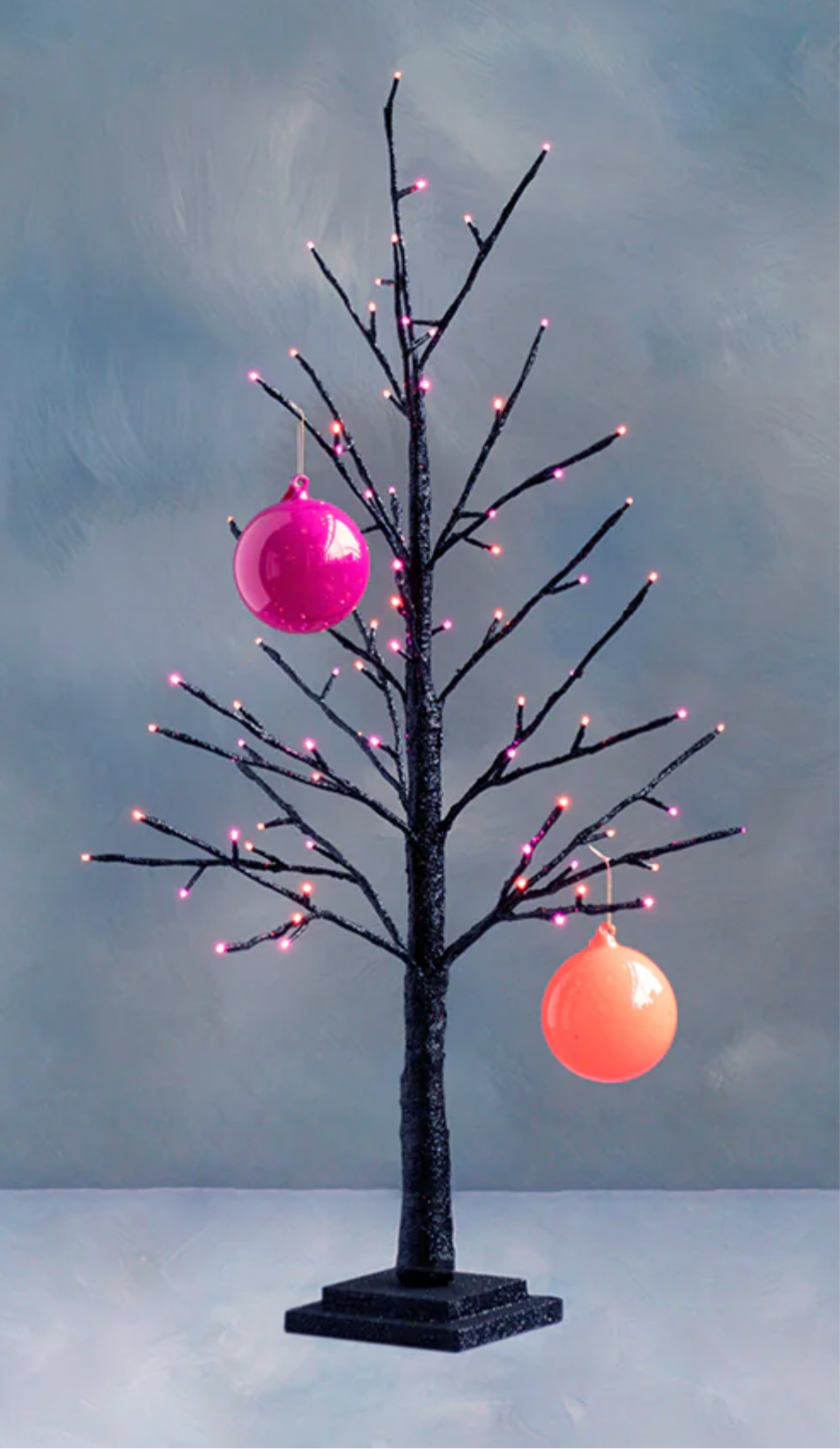 glitterville halloween black led pink orange tree