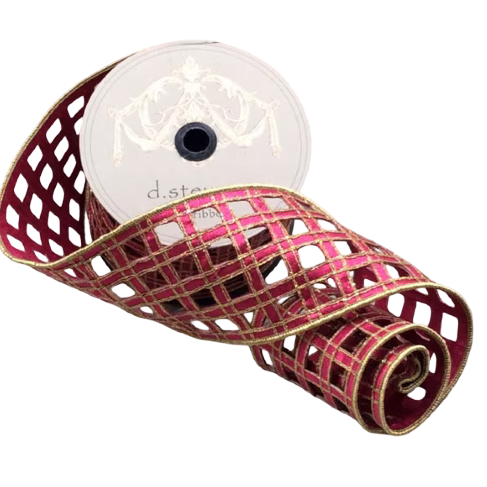 d stevens ribbon, velvet trim, glitter scroll trim, moody blue ribbon, platinum glitter ribbon, narrow ribbon, luxury ribbon, holiday ribbon, wreath embellishment, designer ribbon