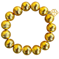gold beaded bracelet, black and gold bracelet, stackable stretch bracelet, Brianna bracelet, minimalist gold beaded jewelry, casual fashion bracelet, stretchy layering bracelet, black beaded stretch bracelet, everyday bracelet for women, modern beaded bracelet

