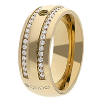 gold lecce qudo ring with pave accents interchangeable swarovski crystal jewelry 