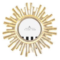 gold starburst picture frame, 4x6 photo frame, elegant gold photo frame, metallic picture frame, modern glam picture frame, gold tabletop frame, giftable photo frame, gold frame for special memories, decorative photo frame 4x6, aluminum starburst frame
