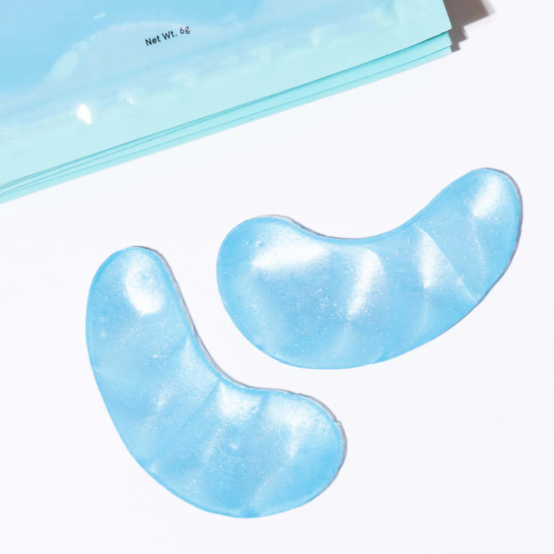 blue illuminating single packaged eye mask for dull eyes