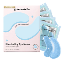 blue illuminating single packaged eye mask for dull eyes