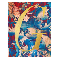 Decorative book cover with a large yellow letter 'C' on a colorful floral and abstract patterned background.