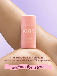 hanni The Fatty, omega-rich body moisturizer, fragrance free skin balm, eczema safe moisturizer, sensitive skin body stick, solid body moisturizer, dry skin repair stick, hanni skincare, body balm with fatty acids, clean skincare for dry skin

