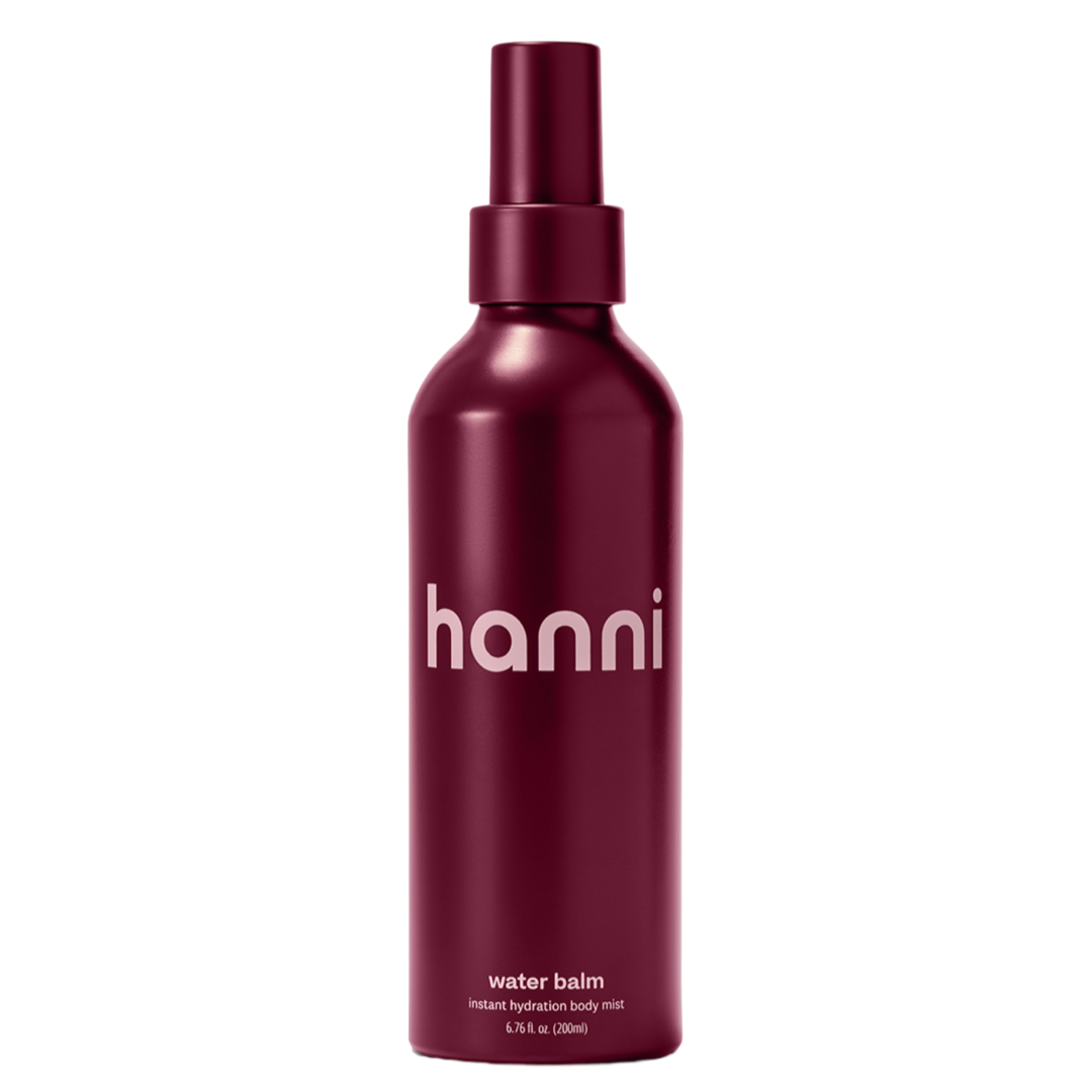 hanni water balm, spray-on body moisturizer, lightweight lotion alternative, fast absorbing body spray, natural mosquito repellent spray, water-based body mist, quick dry moisturizer, multitasking body balm, hanni skincare mist, hydrating bug repellent