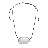 Necklace with a clear pendant on a white background