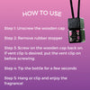 Instructions on how to use a diffuser with a pink background